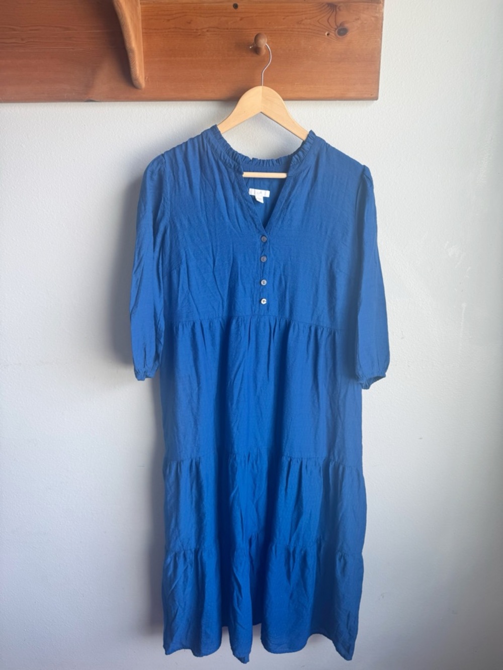J. Jill Blue Button-Front Dress